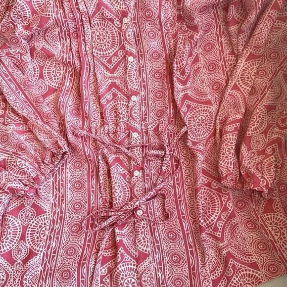 NEW PLUS SIZE FRONT TIE TOP  1X PINK - Picture 7 of 10